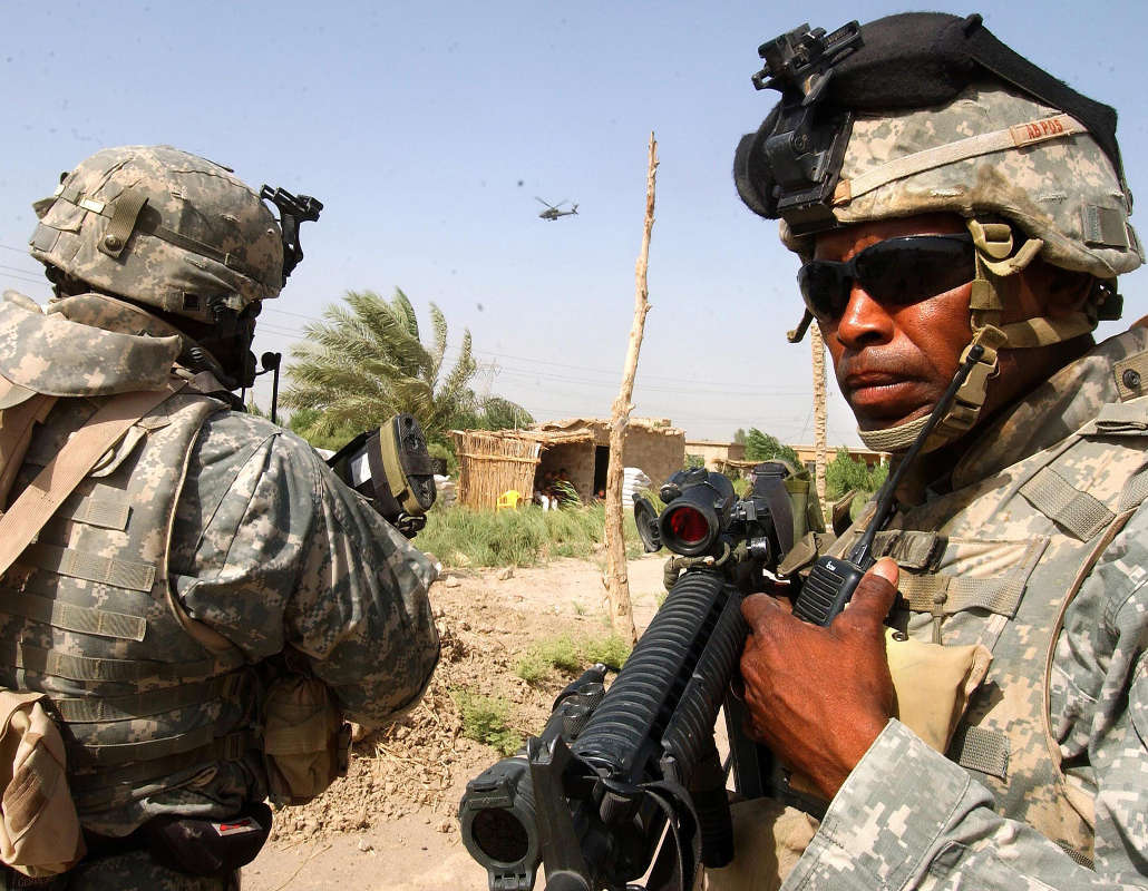 U.S. Soldiers waiting orders to defend or continue the offense.